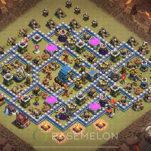 Town Hall Level 12 War Base Design 2025, Anti Air, Hybrid, Layout #1853