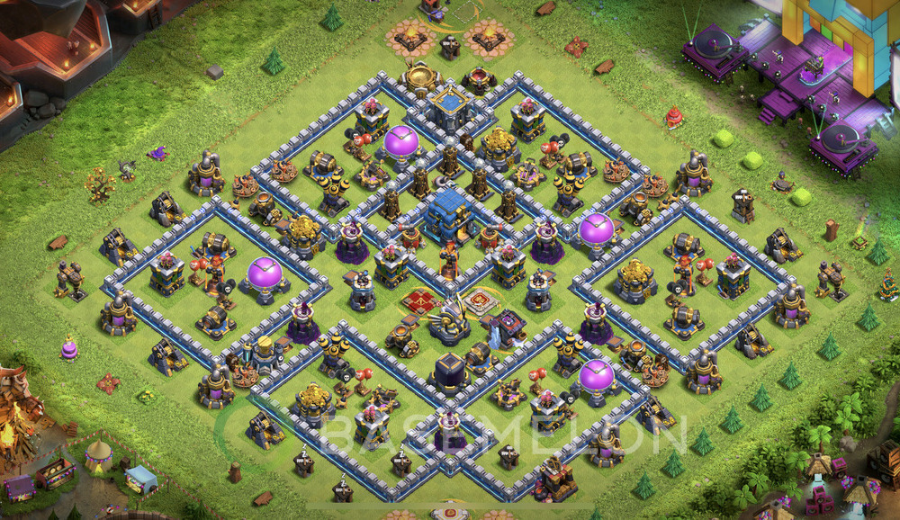 Hôtel de Ville Level 12 Farming Base  2025, Anti 3 Étoiles, Hybride, Village #1874