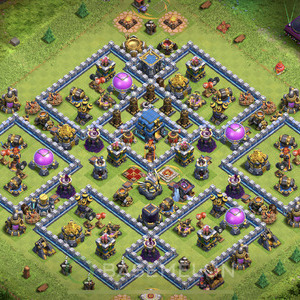 Town Hall Level 12 Farm Base Design 2025, Anti 3 Stars, Hybrid, Layout #1874