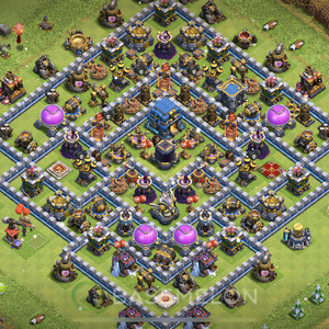 Town Hall Level 12 Farm Base Design 2025, Max Levels, Hybrid, Layout #1898