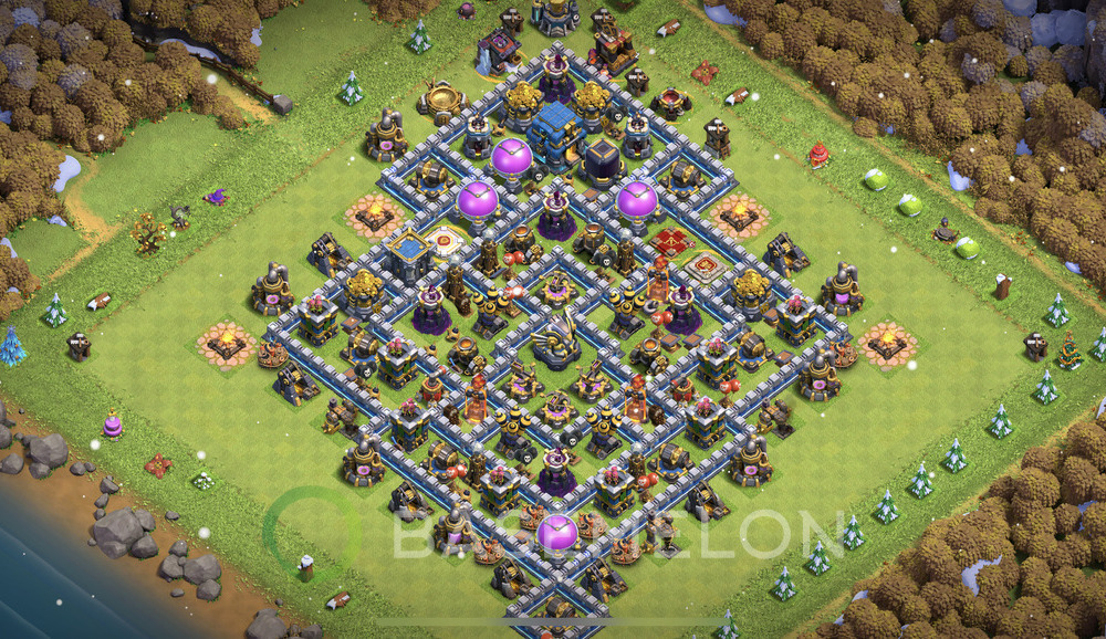 Town Hall Level 12 Farm Base Design 2025, Anti 3 Stars, Hybrid, Layout #1970