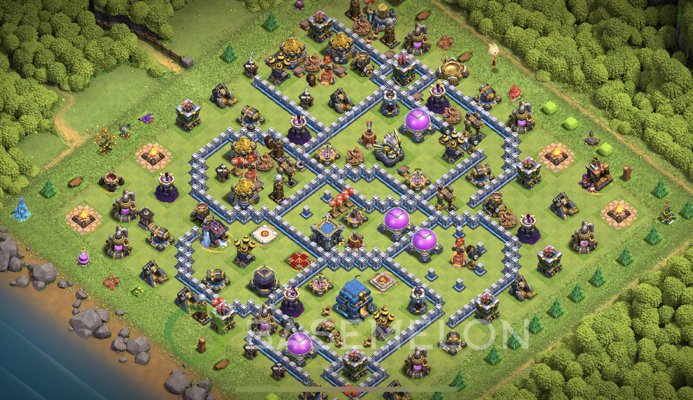 Town Hall Level 12 Trophy/Defense Base Design 2025, Anti 3 Stars, Anti Everything, Layout #1984