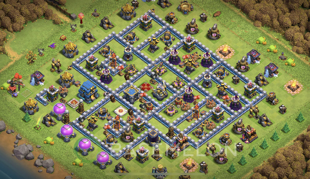 Rathaus Level 12 Verteidigung Base 2025, Anti Alles, Layout #1998