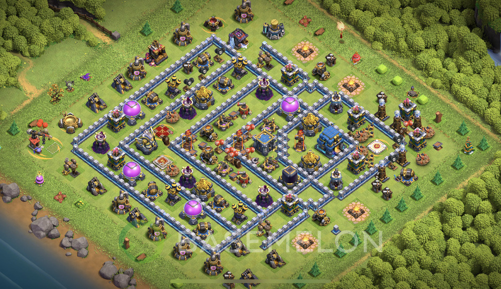 Town Hall Level 12 Farm Base Design 2025, Anti 3 Stars, Hybrid, Layout #2066