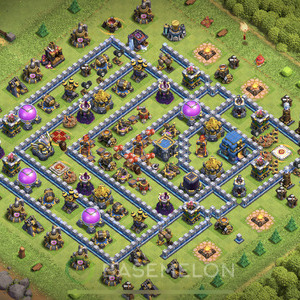 Town Hall Level 12 Farm Base Design 2025, Anti 3 Stars, Hybrid, Layout #2066