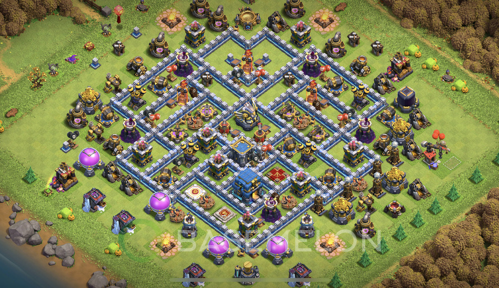 Town Hall Level 12 Trophy/Defense Base Design 2025, Anti 3 Stars, Anti Everything, Layout #2102