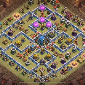 Town Hall Level 12 War Base Design 2025, Anti Air, Layout #2114