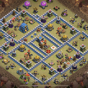 Hôtel de Ville Level 12 Guerre GDC Base  2025, Anti 2 Étoiles, Anti Tout, Village #2126