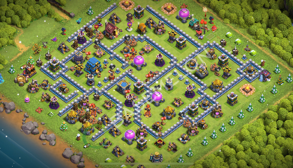 Town Hall Level 12 Trophy/Defense Base Design 2025, Anti 3 Stars, Layout #2149