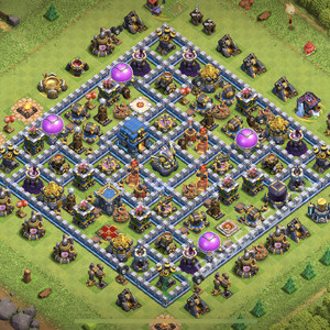 Town Hall Level 12 Trophy/Defense Base Design 2025, Anti 3 Stars, Hybrid, Layout #2165