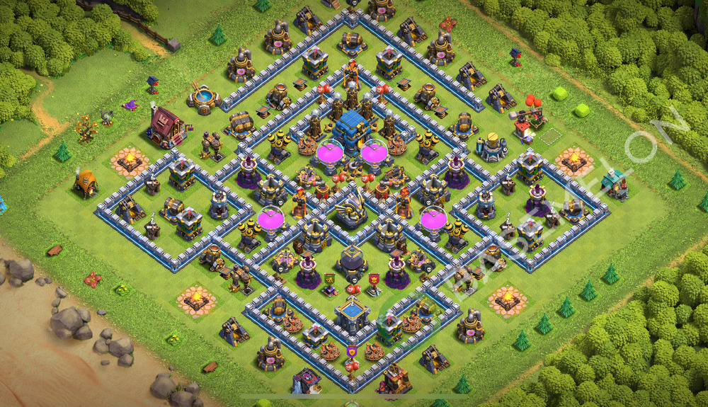 Aldea del Ayuntamiento Nivel 12 para Farming, Anti Todo, Híbrido Diseño 2026, #2171