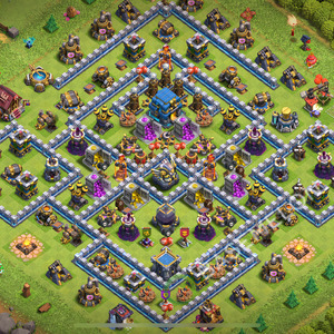 Town Hall Level 12 Farm Base Design 2025, Anti Everything, Hybrid, Layout #2171