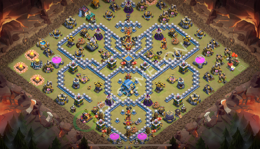 Aldea del Ayuntamiento Nivel 12 para Guerra, Anti 3 Estrellas Diseño 2026, #2193