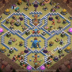 Town Hall Level 12 War Base Design 2025, Anti 3 Stars, Layout #2193