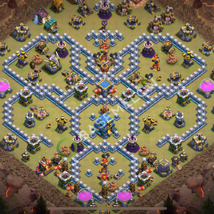 Town Hall Level 12 War Base Design 2026, Anti 3 Stars, Layout #2193