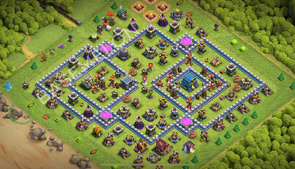 Aldea del Ayuntamiento Nivel 12 para Farming, Anti 2 Estrellas, Anti Todo Diseño 2026, #2200