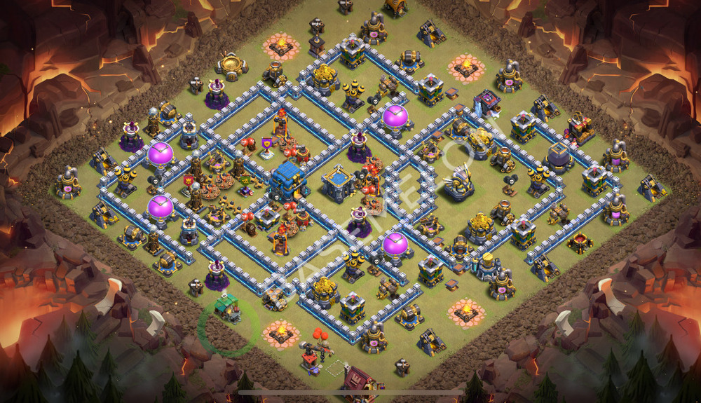 Town Hall Level 12 War Base Design 2025, Anti 3 Stars, Hybrid, Layout #2259