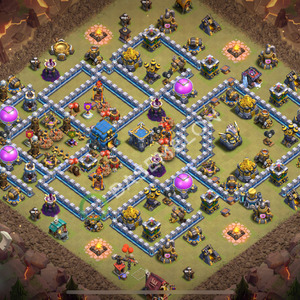 Town Hall Level 12 War Base Design 2025, Anti 3 Stars, Hybrid, Layout #2259