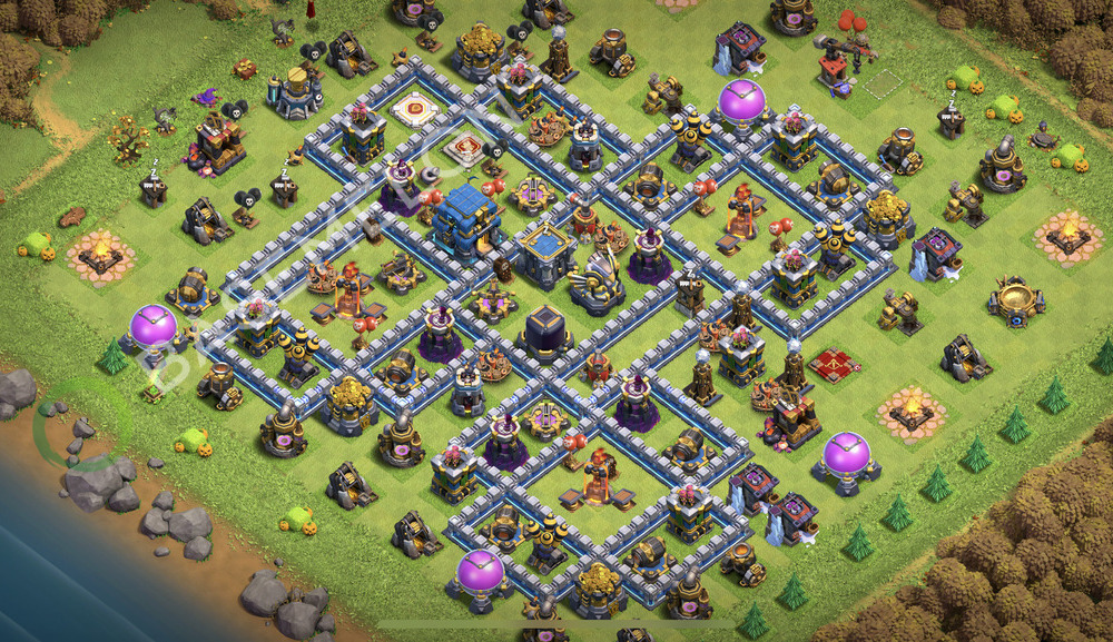 Town Hall Level 12 Trophy/Defense Base Design 2025, Max Levels, Anti Everything, Layout #2293