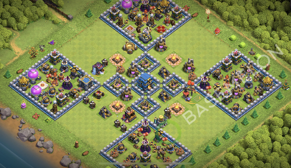 Rathaus Level 12 Farmen Base 2025, Anti 3 Sterne, Hybrid, Layout #2313