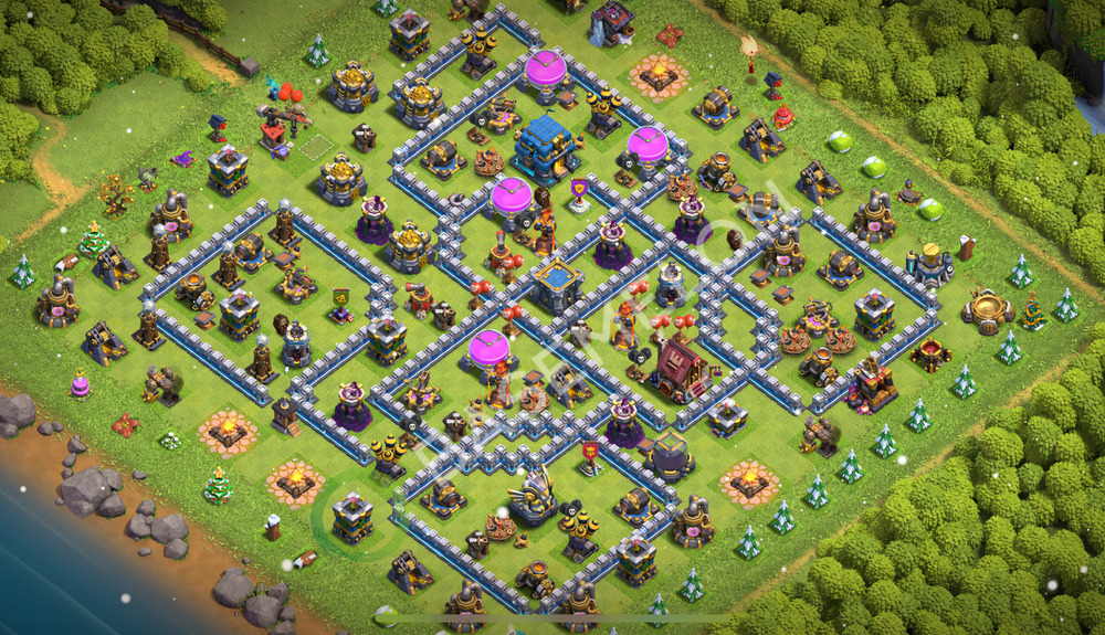 Hôtel de Ville Level 12 Trophées/Défense Base  2025, Anti Aérien, Anti 3 Étoiles, Village #2334