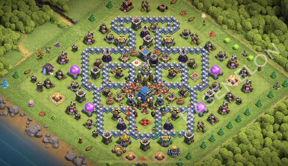 Town Hall Level 12 Trophy/Defense Base Design 2025, Anti Air, Layout #2366
