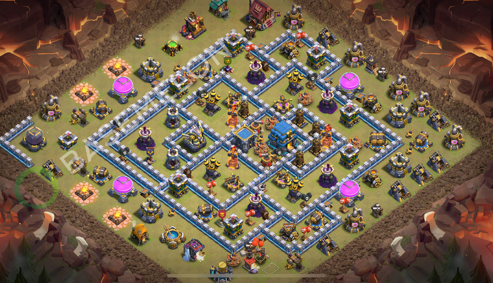 Town Hall Level 12 War Base Design 2026, Anti 3 Stars, Anti Air, Layout #2369