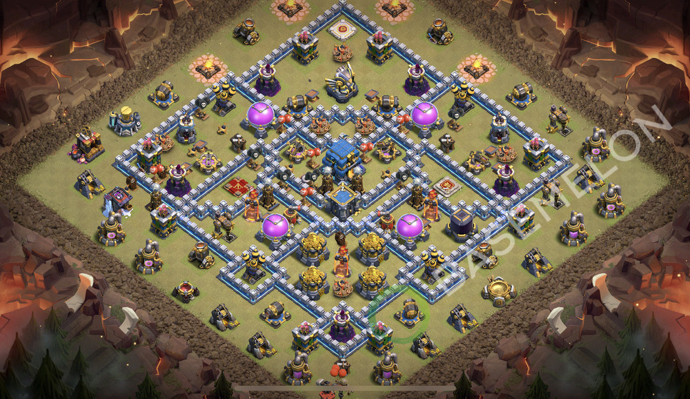 Town Hall Level 12 War Base Design 2026, Anti 3 Stars, Hybrid, Layout #2456