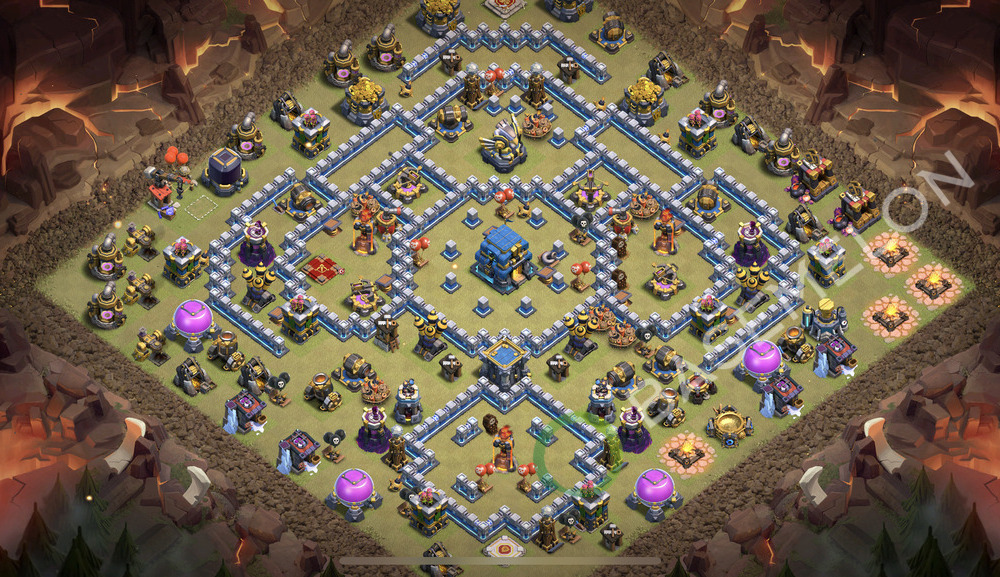 Town Hall Level 12 War Base Design 2026, Anti Air, Layout #2466