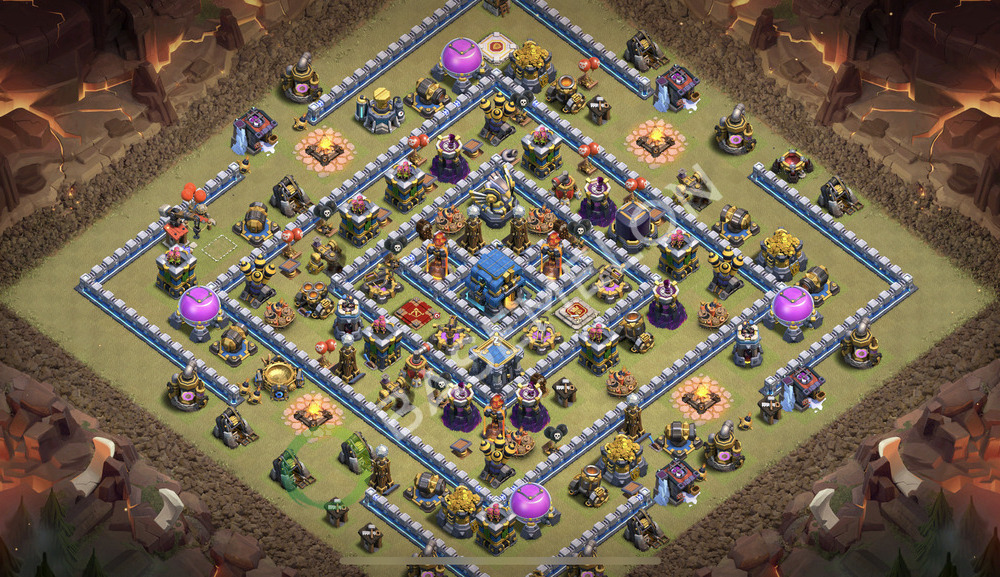 Aldea del Ayuntamiento Nivel 12 para Guerra, Anti 3 Estrellas, Anti Todo Diseño 2026, #2496