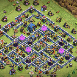 Town Hall Level 12 Farm Base Design, Max Levels, Hybrid, Layout #251