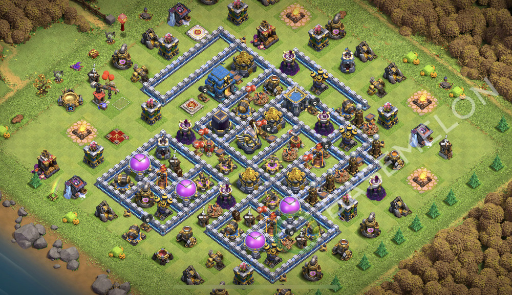 Town Hall Level 12 Farm Base Design 2026, Max Levels, Hybrid, Layout #2544