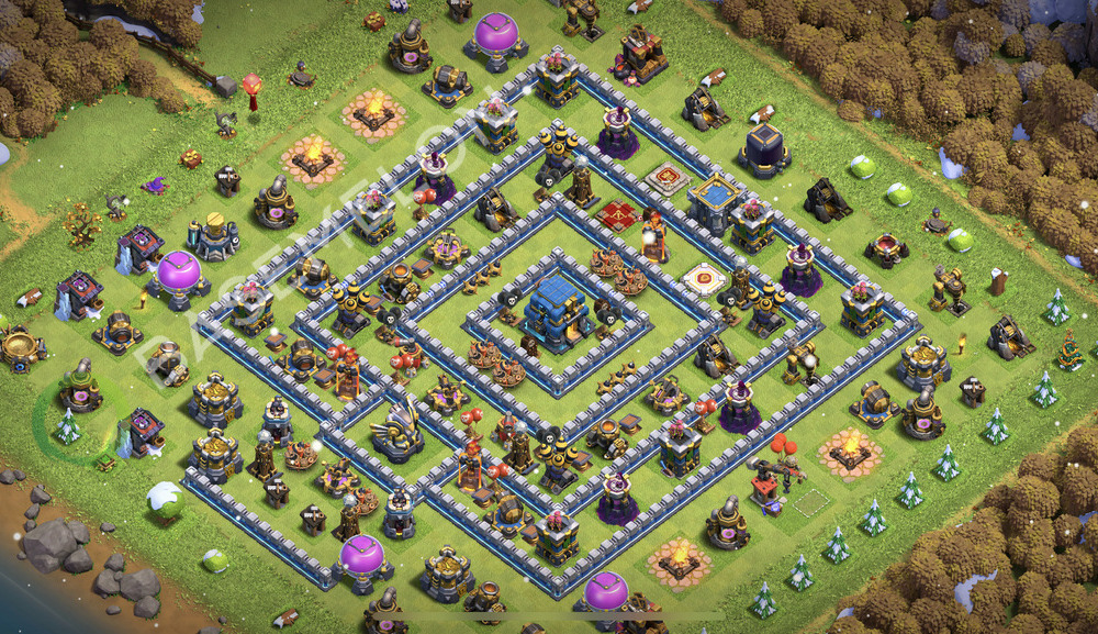 Town Hall Level 12 Trophy/Defense Base Design 2026, Max Levels, Anti Air, Layout #2586