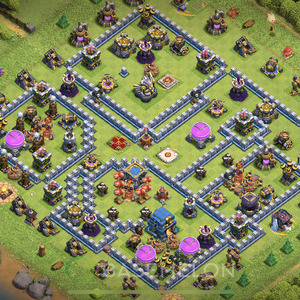 Town Hall Level 12 Trophy/Defense Base Design, Layout #265