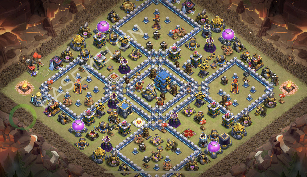 Aldea del Ayuntamiento Nivel 12 para Guerra, Anti 2 Estrellas, Anti Todo Diseño 2026, #2721