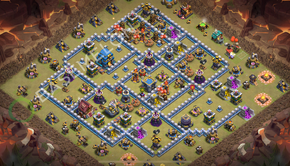 Aldea del Ayuntamiento Nivel 12 para Guerra, Anti 3 Estrellas Diseño 2026, #2725