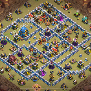 Aldea del Ayuntamiento Nivel 12 para Guerra, Anti 3 Estrellas Diseño 2026, #2725