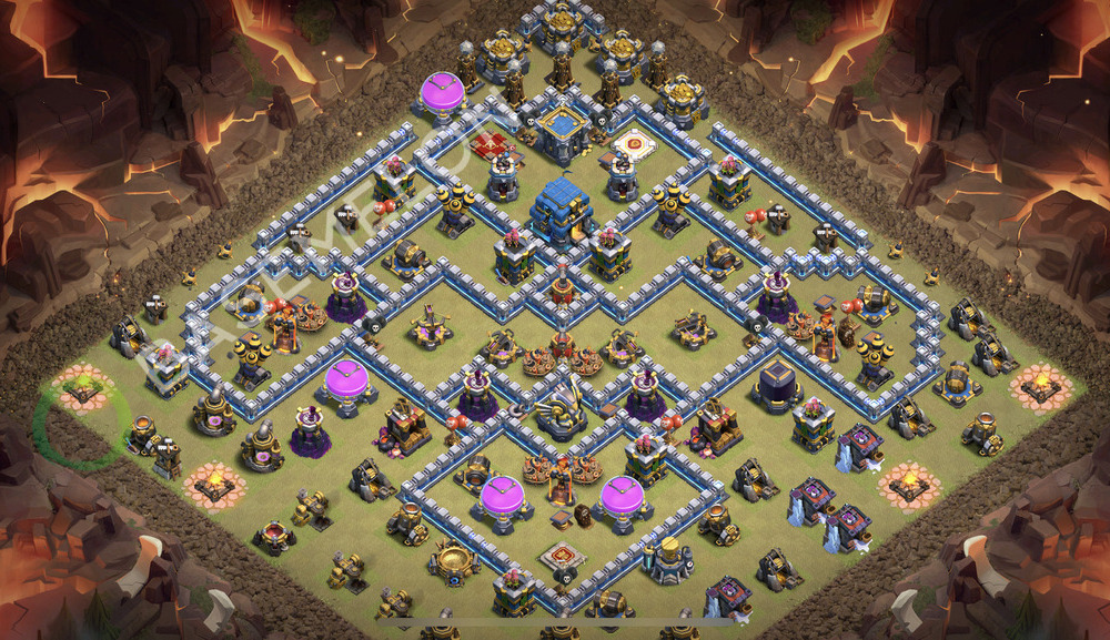 Town Hall Level 12 War Base Design 2026, Hybrid, Layout #2757