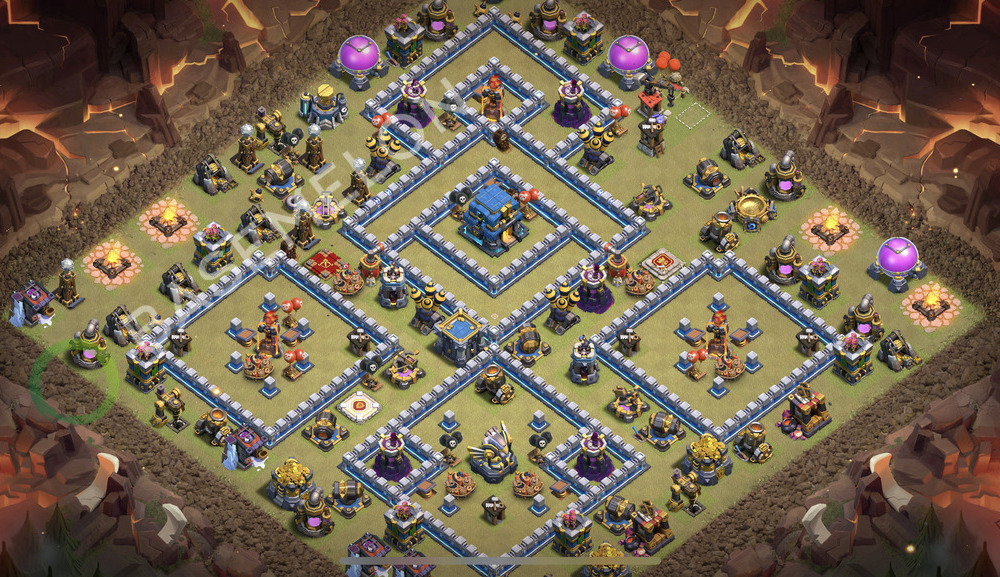 Aldea del Ayuntamiento Nivel 12 para Guerra, Niveles Máximos, Anti 3 Estrellas Diseño 2026, #2854