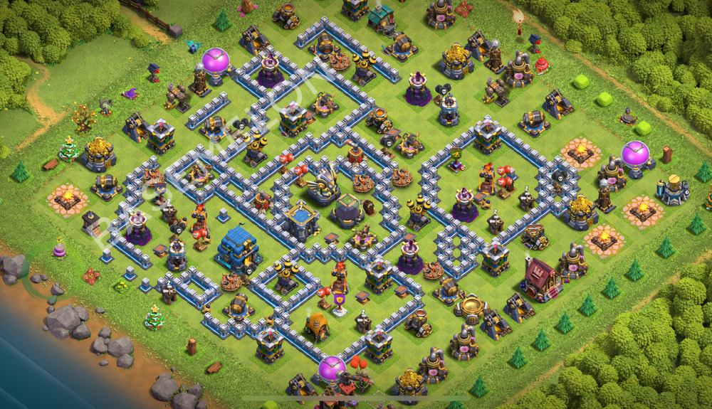 Town Hall Level 12 Trophy/Defense Base Design 2026, Max Levels, Hybrid, Layout #2940