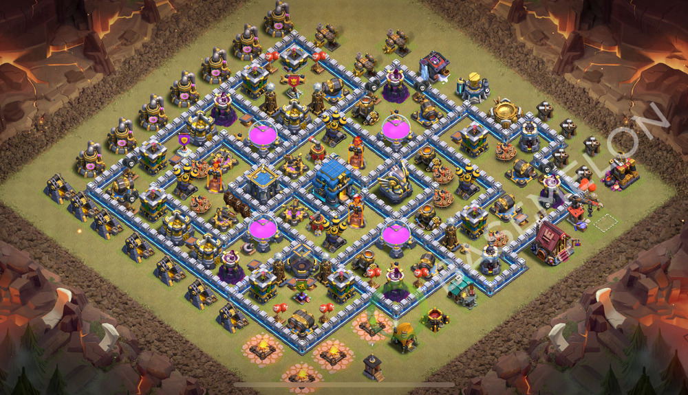 Town Hall Level 12 War Base Design 2026, Max Levels, Hybrid, Layout #2972