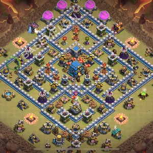 Town Hall Level 12 War Base Design 2026, Anti 2 Stars, Anti Air, Layout #2994