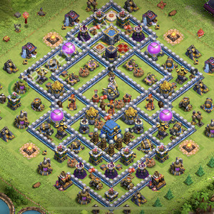 Town Hall Level 12 Trophy/Defense Base Design 2026, Anti 3 Stars, Hybrid, Layout #3032