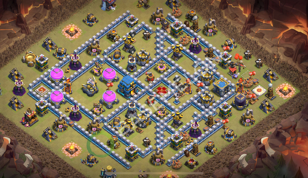 Town Hall Level 12 War Base Design 2026, Anti 2 Stars, Hybrid, Layout #3037