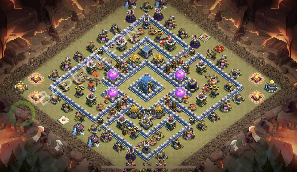Town Hall Level 12 War Base Design 2026, Anti 3 Stars, Hybrid, Layout #3130