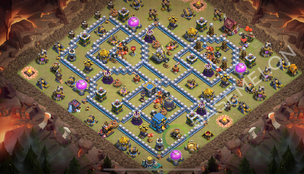 Town Hall Level 12 War Base Design 2026, Anti 3 Stars, Anti Everything, Layout #3197