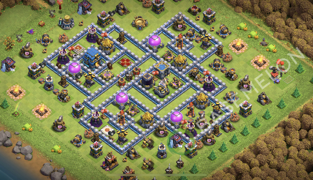 Town Hall Level 12 Farm Base Design 2026, Hybrid, Layout #3219