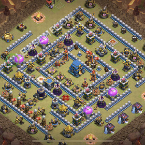 Town Hall Level 12 War Base Design 2026, Anti 3 Stars, Anti Air, Layout #3285