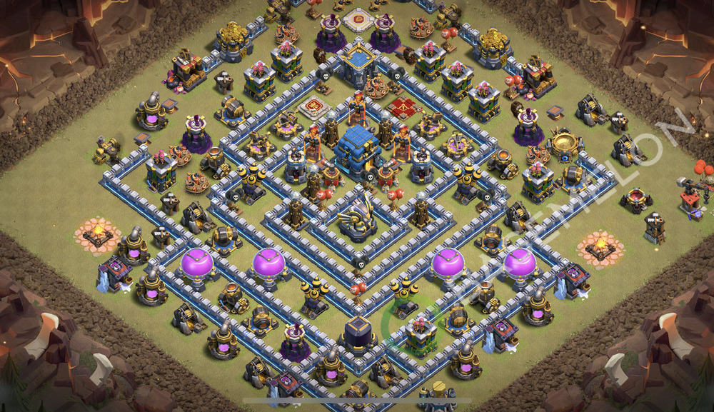 Town Hall Level 12 War Base Design 2026, Anti Everything, Layout #3312