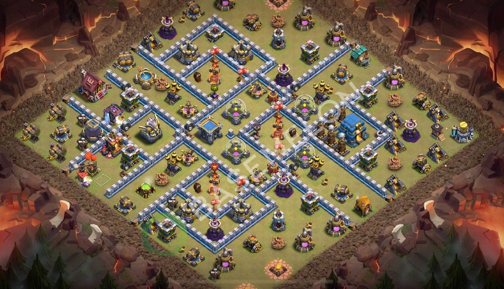 Town Hall Level 12 War Base Design 2026, Anti 3 Stars, Anti Air, Layout #3323